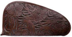 3D Belt Company PI124 Brown Pistol Case with Fancy Embossed Leather